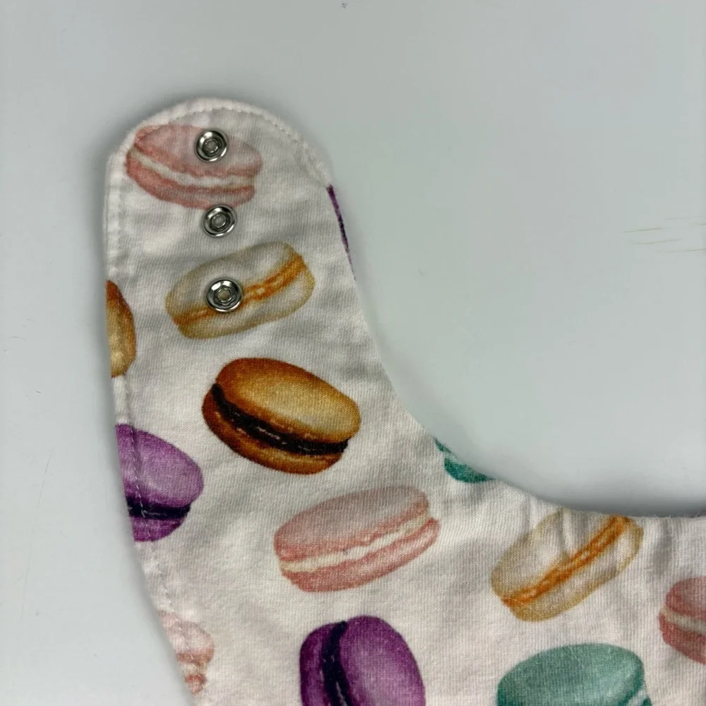 Posh peanut two cotton drool bibs pink french bulldogs and white macarons